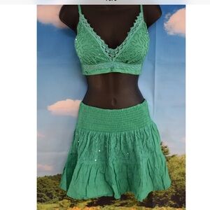 ANTICA SARTORIA 2025 GREEN TOP AND SKIRT SET NWT ONE SIZE